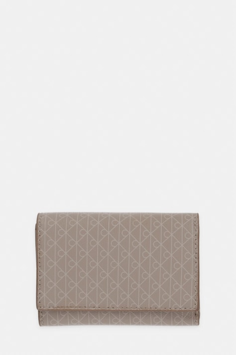 Calvin Klein portfel RFID damski beżowy LV04F1118G