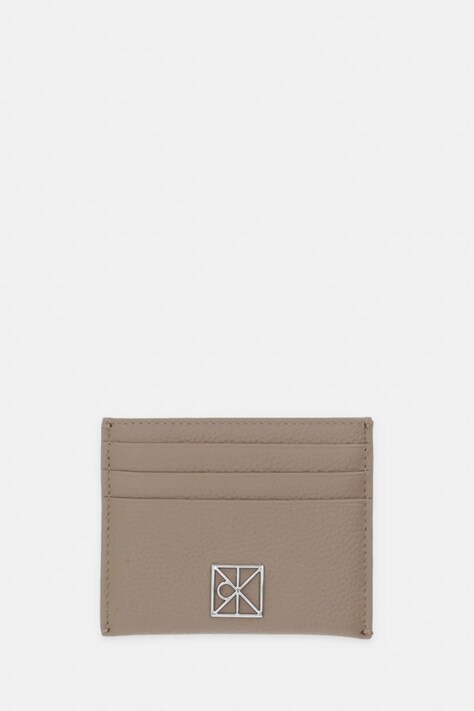 Calvin Klein puzdro na karty dámske kožené béžové LV04F1119G
