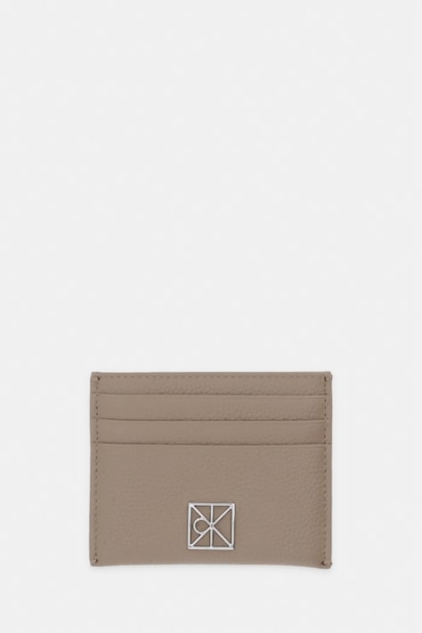 Calvin Klein puzdro na karty dámske kožené béžové LV04F1119G