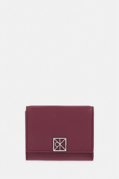 Calvin Klein portfel RFID damski skórzany bordowy LV04F1128G