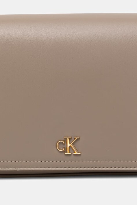 Calvin Klein torebka crossbody damska z imitacji skóry beżowa LV04F1153G