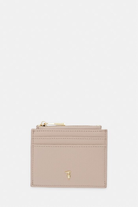 Trussardi etui na kartę skórzane kolor beżowy I023E000129N