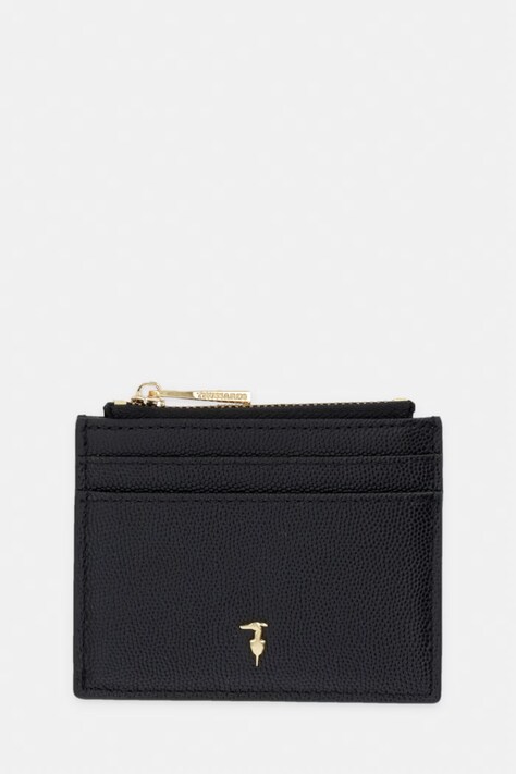 Trussardi etui na kartę skórzane kolor czarny I023E000129N