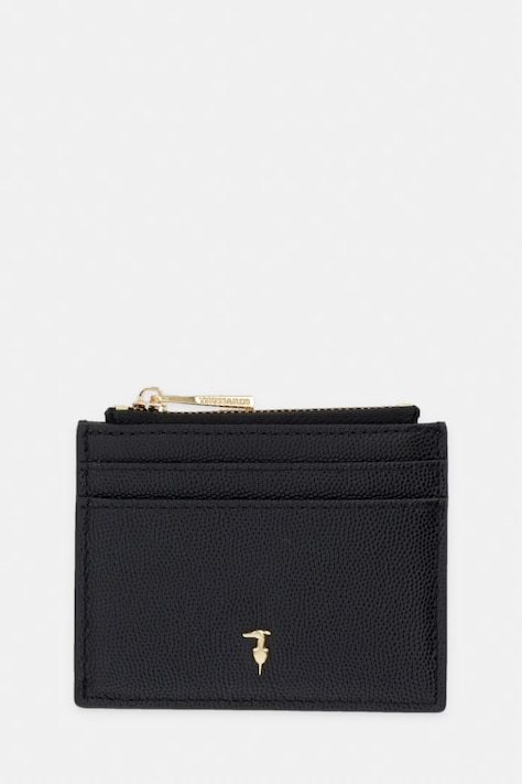 Trussardi etui na kartę skórzane kolor czarny I023E000129N