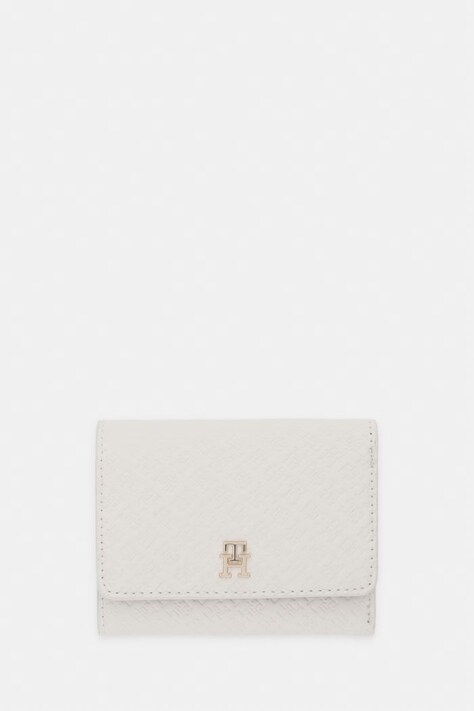 Tommy Hilfiger portfel damski z imitacji skóry beżowy AW0AW18484