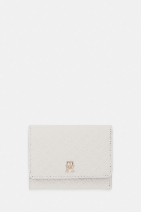 Tommy Hilfiger portfel damski z imitacji skóry beżowy AW0AW18484