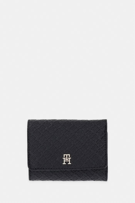 Tommy Hilfiger portfel damski z imitacji skóry czarny AW0AW18484