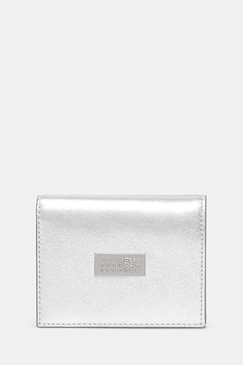 MM6 Maison Margiela portfel skórzany damski kolor szary SA5UI0015.P8874.T9002