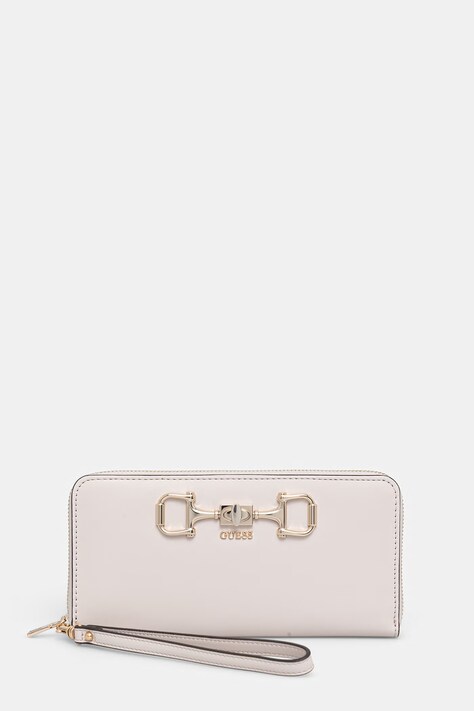 Guess portfel damski z imitacji skóry JANIE beżowy SWVG99 10146