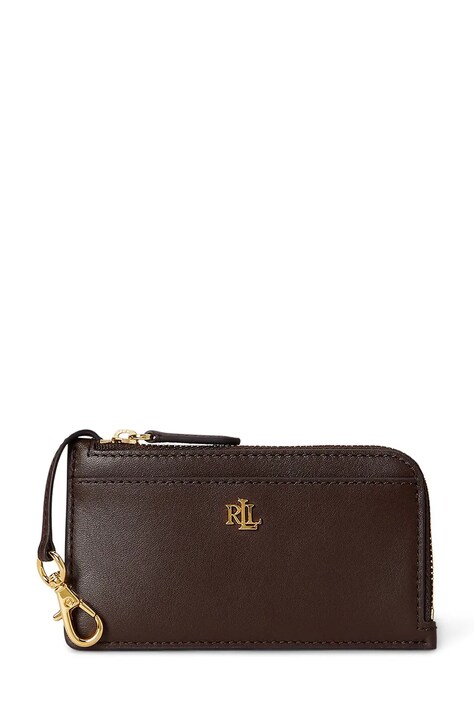 Lauren Ralph Lauren portfel damski skórzany brązowy 432P10421
