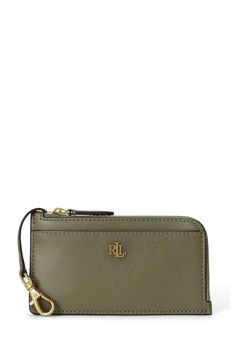 Lauren Ralph Lauren portfel damski skórzany zielony 432P10421