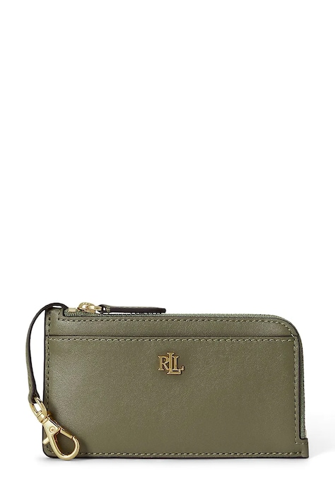 Lauren Ralph Lauren portfel damski skórzany zielony 432P10421