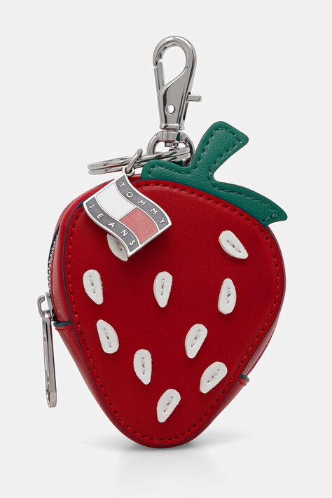 Tommy Jeans portfel damski z imitacji skóry czerwony AW0AW18599