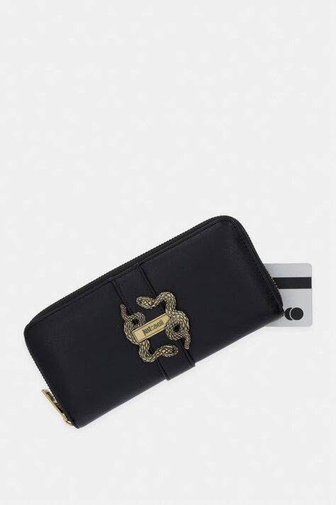 Just Cavalli portfel damski z imitacji skóry czarny 80RA5PA1 ZSA89