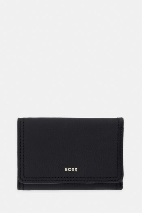 BOSS portafoglio da donna in pelle Lenah Flap SM Wallet nero 50563423