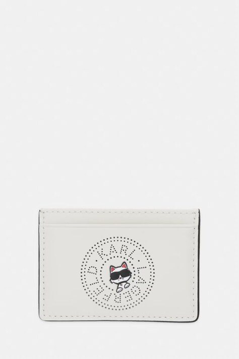 Karl Lagerfeld etui na karty damskie skórzane IKON beżowe B2W32059