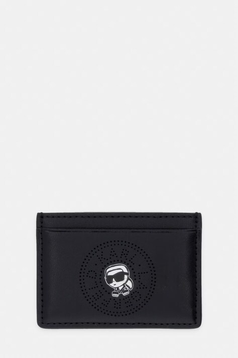 Karl Lagerfeld etui na karty damskie skórzane IKON czarne B2W32040