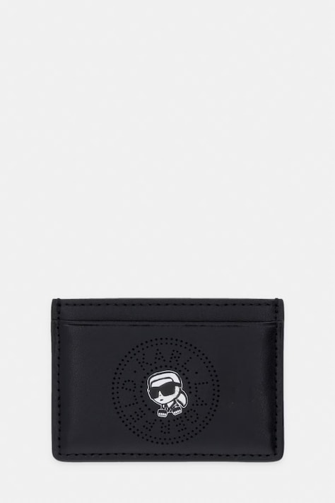 Karl Lagerfeld etui na karty damskie skórzane IKON czarne B2W32040