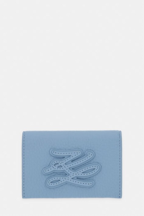 Karl Lagerfeld etui na karty damskie skórzane K/AUTOGRAPH niebieskie B2W32064