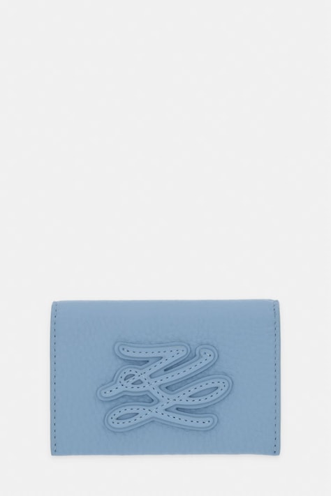 Karl Lagerfeld etui na karty damskie skórzane K/AUTOGRAPH niebieskie B2W32064