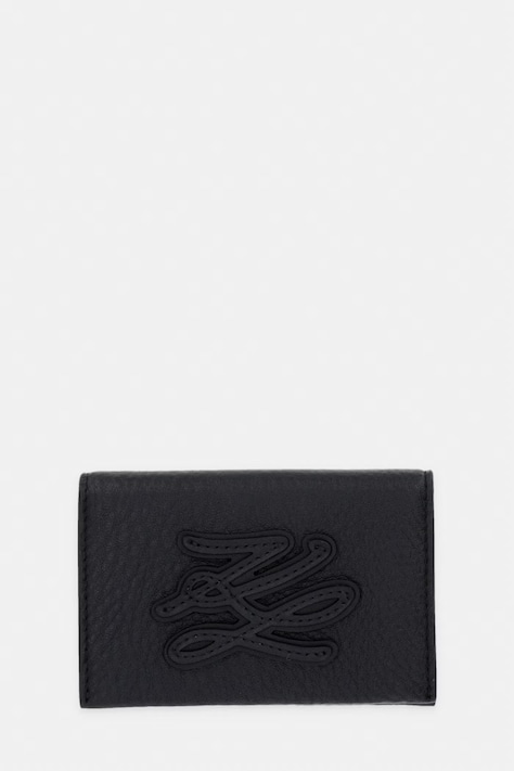 Karl Lagerfeld etui na karty damskie skórzane K/AUTOGRAPH czarne B2W32064