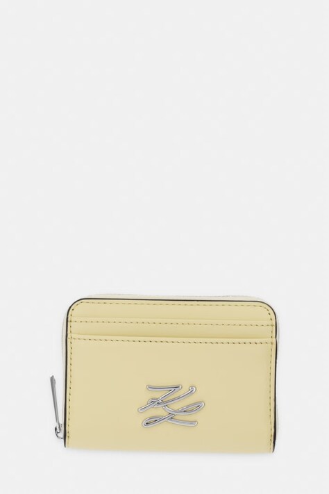 Karl Lagerfeld portfel damski skórzany K/AUTOGRAPH żółty B2W32005