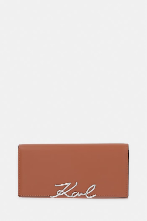 Karl Lagerfeld portfel damski skórzany K/SIGNATURE pomarańczowy B2W32014