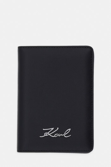 Karl Lagerfeld etui na paszport damskie skórzane K/SIGNATURE czarne B2W32069
