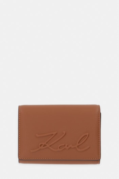 Karl Lagerfeld portfel damski z imitacji skóry K/VILLE brązowy B2W32018