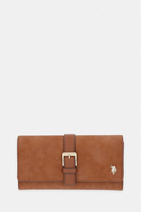 U.S. Polo Assn. portfel damski z imitacji skóry CHAMPANY brązowy WEUX19052WVP