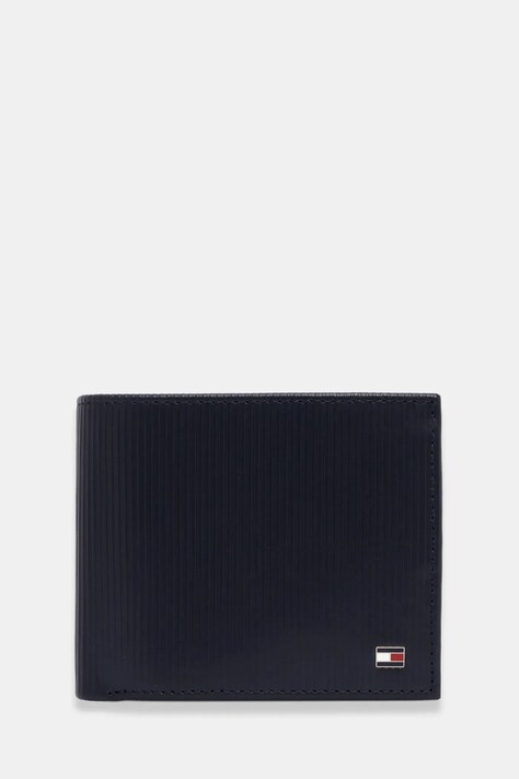 Kožená peňaženka Tommy Hilfiger čierna farba, AM0AM13978