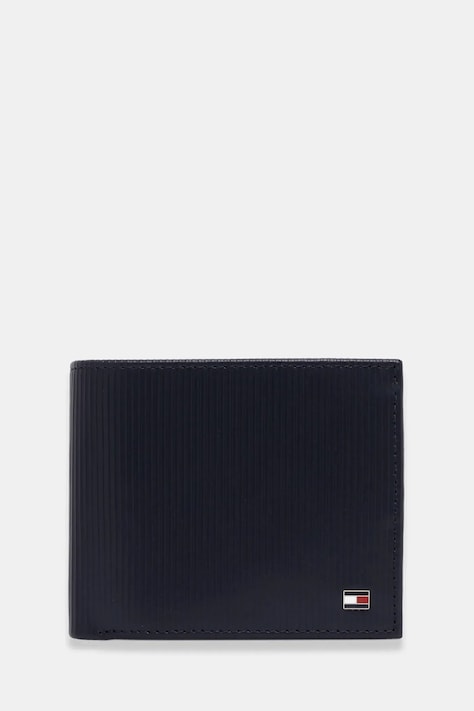 Kožená peňaženka Tommy Hilfiger čierna farba, AM0AM13978