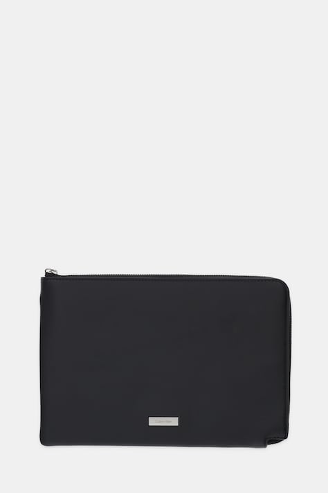 Usnjena torbica za okoli pasu Calvin Klein črna barva, LV04D1110G