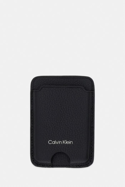 Calvin Klein Θήκη για κάρτες ανδρική δερμάτινη Μαύρη LV04D1162G
