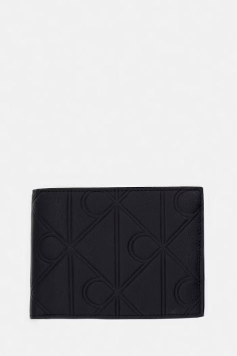 Calvin Klein портфейл мъжки от кожа черен LV04D1235G