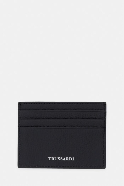 Trussardi etui na karty skórzane kolor czarny I020E000107N
