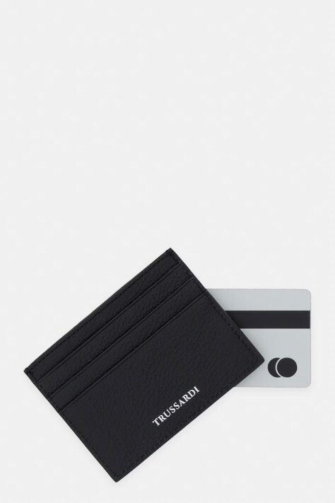Trussardi etui na karty skórzane kolor czarny I020E000107N
