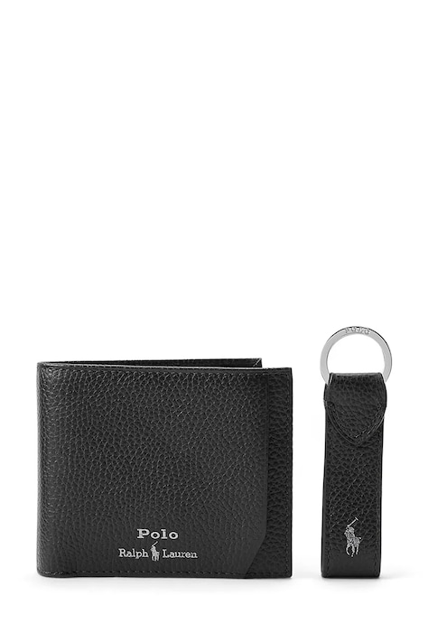 Polo Ralph Lauren portfel i brelok skórzany męski kolor czarny 405974635