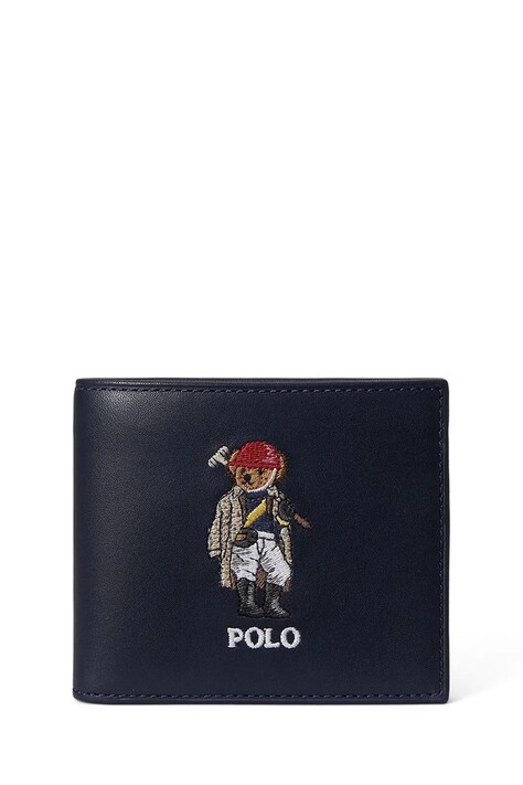 Polo Ralph Lauren portfel skórzany męski kolor granatowy 405P08100