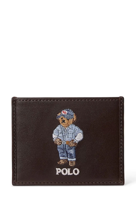 Polo Ralph Lauren portfel skórzany męski kolor brązowy 405P08102