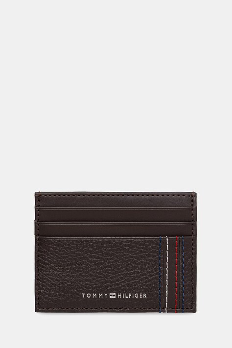 Tommy Hilfiger etui na karty męskie skórzane brązowe AM0AM14228