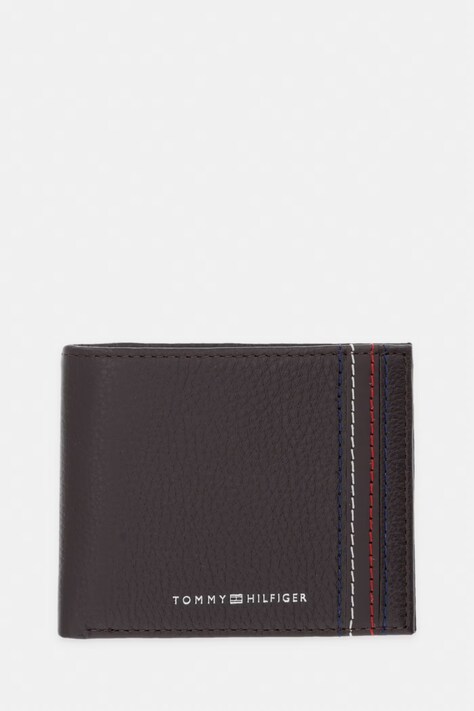 Tommy Hilfiger portfel męski skórzany brązowy AM0AM14232