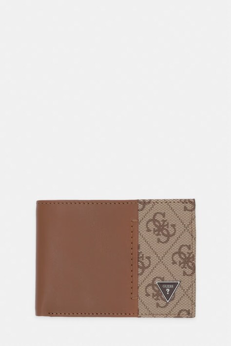 Guess portfel męski skórzany MILANO brązowy SMMILL LEA94