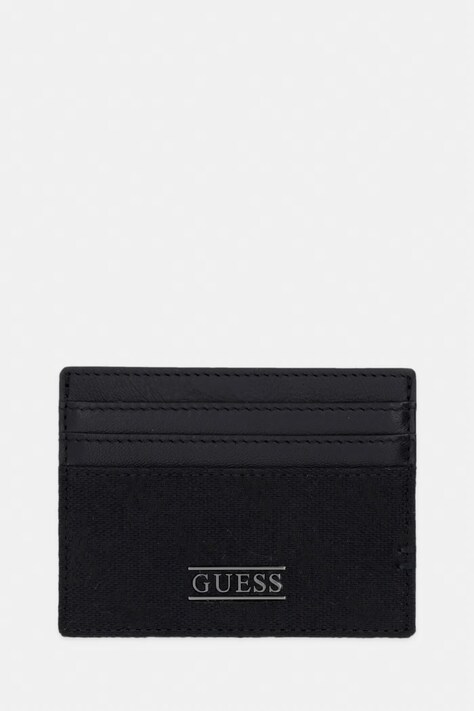 Guess pouzdro na karty pánské kožené BOSTON černé SMBOLJ LEA25