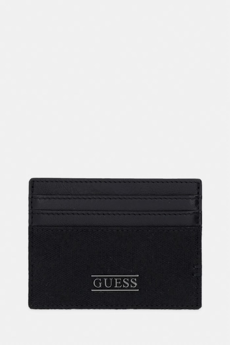 Guess pouzdro na karty pánské kožené BOSTON černé SMBOLJ LEA25