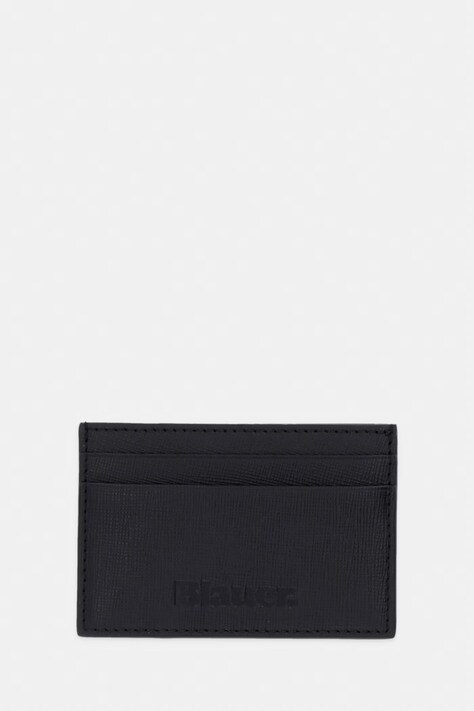 Blauer etui na karty męskie skórzane czarne CLIPCASE01