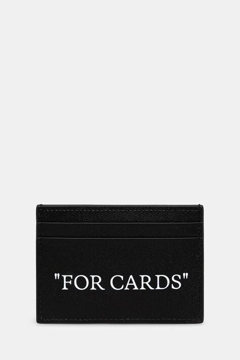 Off-White Quote etui na karty skórzane czarne OMND067C99LEA001