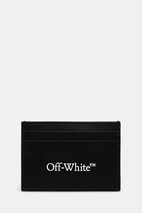 Off-White Bookish etui na karty skórzane czarne OMND089C99LEA001