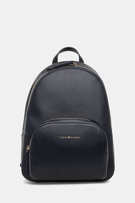 Раница Tommy Hilfiger дамска в тъмносиньо малък размер с изчистен дизайн AW0AW18118