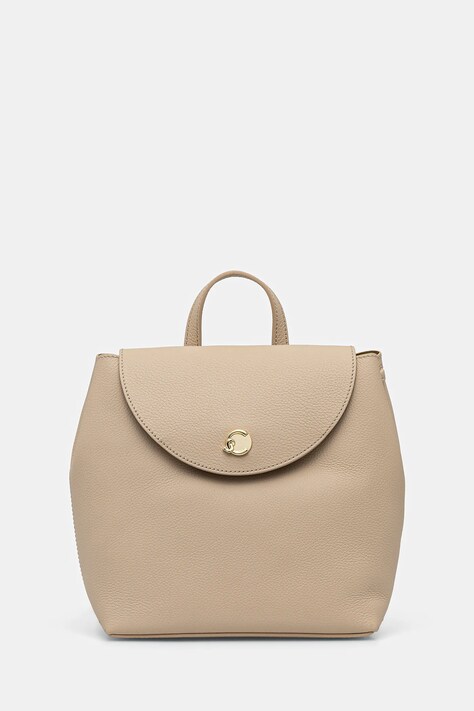 Coccinelle plecak skórzany NIKLA damski kolor beżowy mały gładki E5 TOA 54 01 01